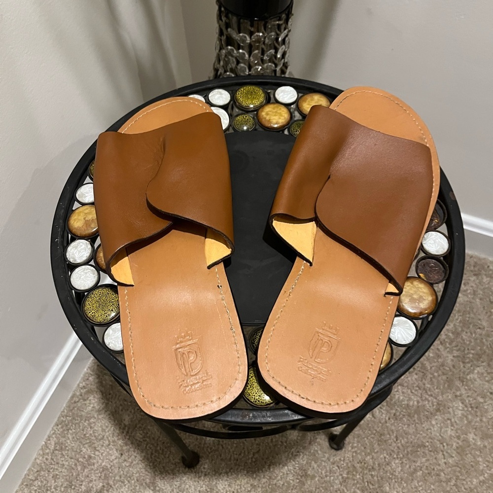 Genuine Handmade Men's  Sandals Brown Size 8 - Picture 3 of 10